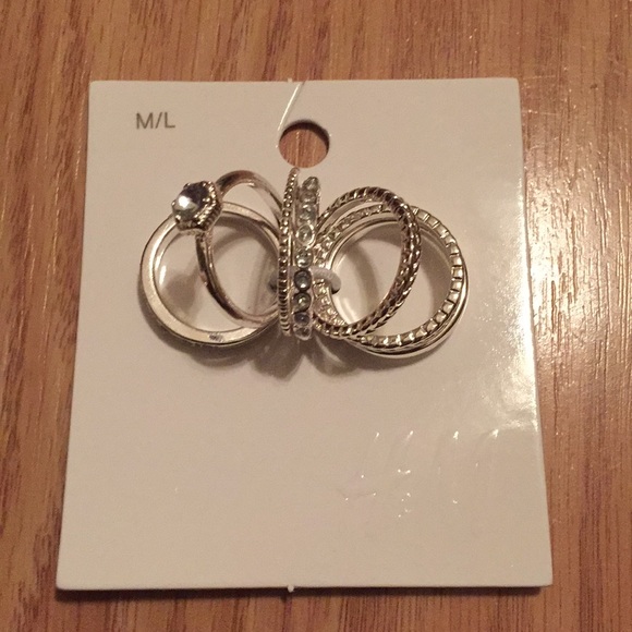 Silver Rings by H&M, Sz M/L, New - Picture 1 of 1